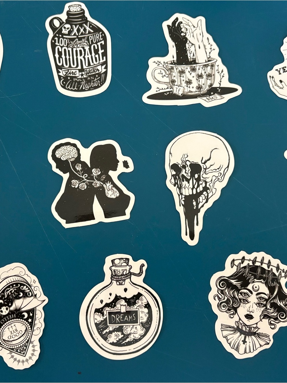 Black & White Gothic Sticker Set for Home Party Supplies